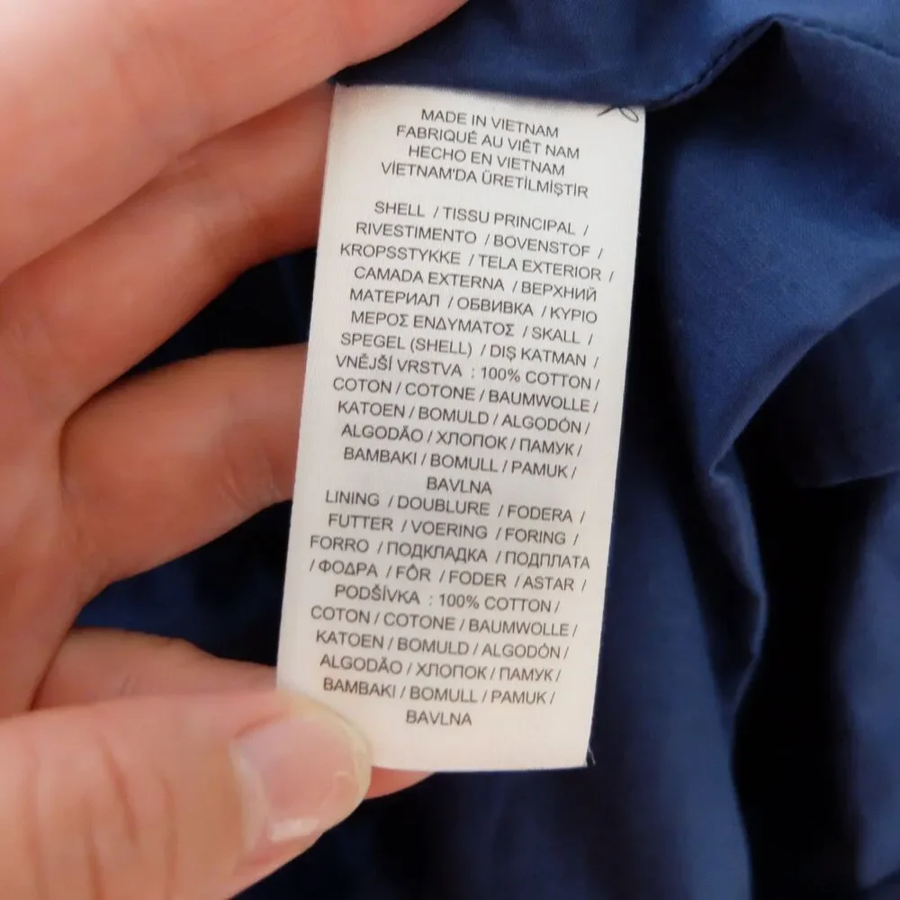 Lauren Ralph Lauren Indigo Dusk Tie-Front Cotton Voile Surplice Dress Size 10